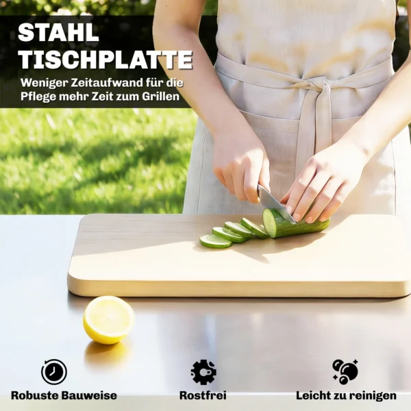 Keukenwagen Met Wielen, Serveerwagen Met Haken, Papierrolhouder, Vuilniszakstandaard, Roestvrij Staal, 115 X 67,5 X 80,5 Cm, Zwart