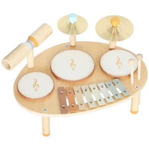 Kinder Drumstel 4 in 1 Montessori Muziekinstrumenten Set Met Trommels Xylofoon Slagwerk Voor Kinderen Vanaf 2 Jaar