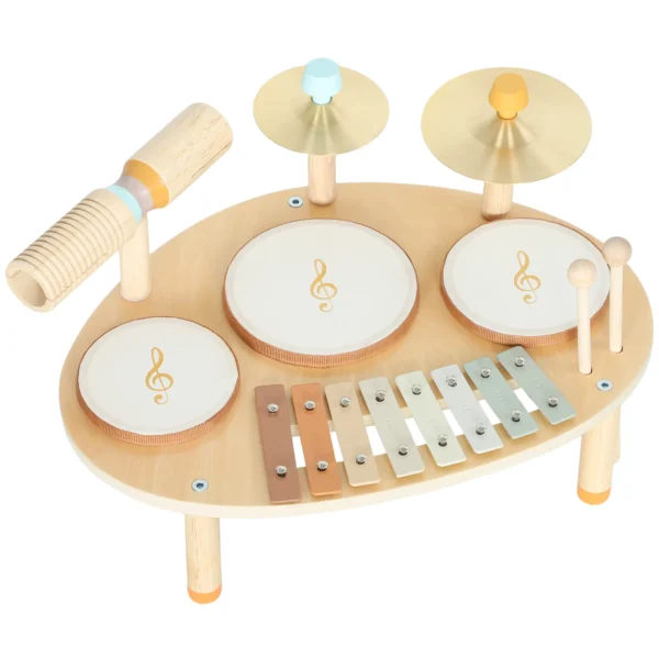 Kinder Drumstel 4 in 1 Montessori Muziekinstrumenten Set Met Trommels Xylofoon Slagwerk Voor Kinderen Vanaf 2 Jaar