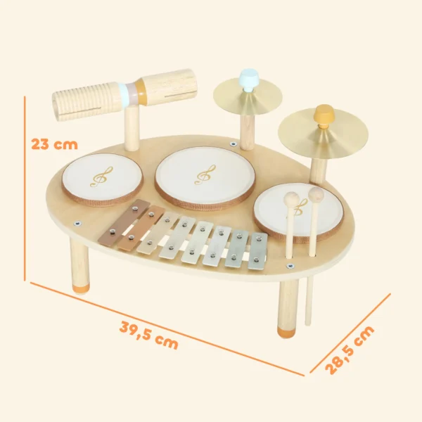 Kinder Drumstel 4 in 1 Montessori Muziekinstrumenten Set Met Trommels Xylofoon Slagwerk Voor Kinderen Vanaf 2 Jaar