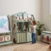 Kinderboekenkast Met 2 Stoffen Lades, Open Kast Voor 3 8 Jaar 62,5x30x91,5 Cm Groen