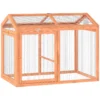 Kippenhok Met Vrije Uitloop, Zitstok, Dubbele Deuren, Gemaakt Van Hout En Metaal, Voor 2 Kippen, 104 X 70,5 X 84 Cm Oranje
