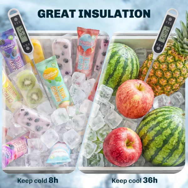 Koelwagen Met 56L Capaciteit, Serveerwagen Met Wielen, Flesopener, Onderste Plank, Handvat Mobiele Drankenwagen, Grijs