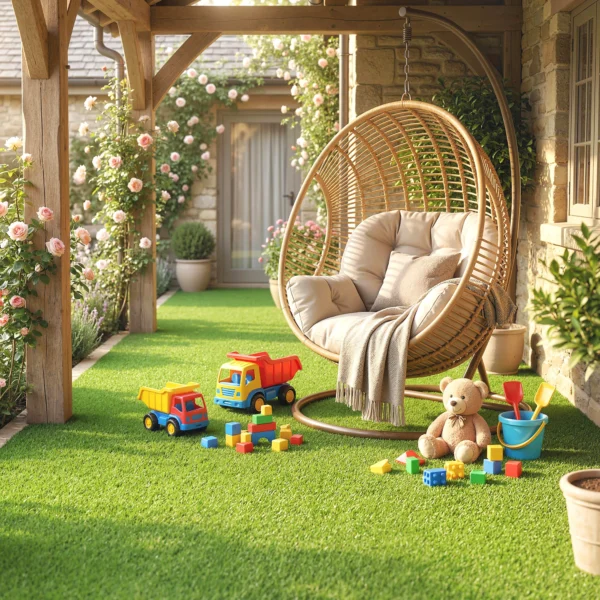 Kunstgras 100x400cm Zelfdrainerend Buitentapijt Met 10mm Hoogte Groen