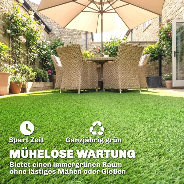 Kunstgras 100x400cm Zelfdrainerend Buitentapijt Met 10mm Hoogte Groen