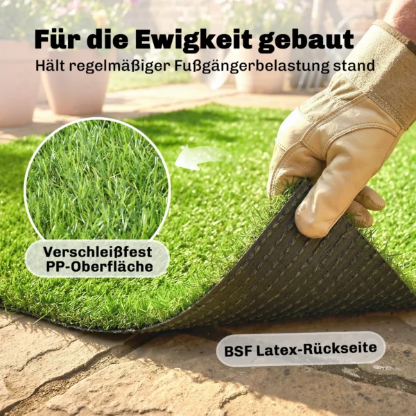 Kunstgras 100x400cm Zelfdrainerend Buitentapijt Met 10mm Hoogte Groen