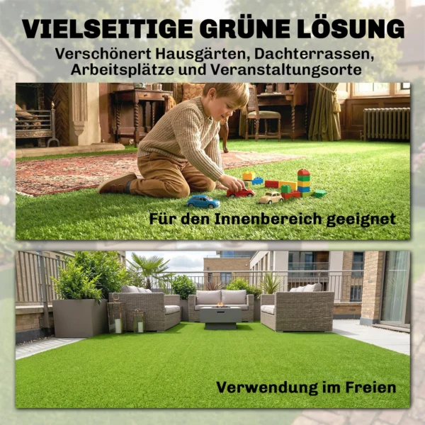 Kunstgras 100x400cm Zelfdrainerend Buitentapijt Met 10mm Hoogte Groen