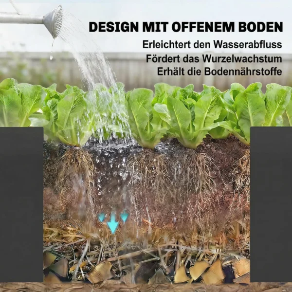 L vormig Verhoogd Bloembed Weerbestendig, Plantenbed Koude Bak Gemaakt Van Gegalvaniseerd Staal 150 X 150 X 55 Cm Zwart