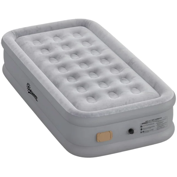 Luchtmatras Voor 1 Persoon, Zelfopblazend Luchtbed Met Ingebouwde Elektrische Pomp In 3 Minuten, Beflokte Oppervlakte