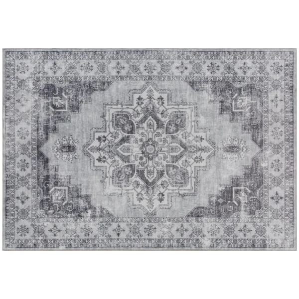 Machinewasbaar Anti Slip Woonkamertapijt Met Flanel look, 230 X 160cm, Grijs