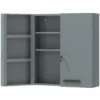 Medisch Kastje, Afsluitbaar Medicijnkastje Met 2 Deuren En 6 Planken, Koolgrijs