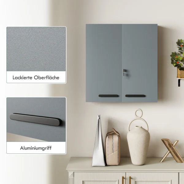 Medisch Kastje, Afsluitbaar Medicijnkastje Met 2 Deuren En 6 Planken, Koolgrijs