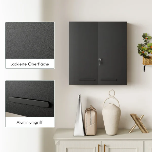 Medisch Kastje, Afsluitbare Medicijnkast Met 2 Deuren En 6 Planken, Zwart