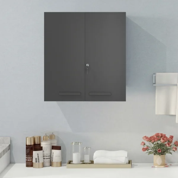 Medisch Kastje, Afsluitbare Medicijnkast Met 2 Deuren En 6 Planken, Zwart