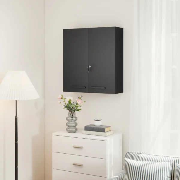 Medisch Kastje, Afsluitbare Medicijnkast Met 2 Deuren En 6 Planken, Zwart