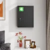 Medisch Kastje Voor Wandmontage Met Slot, 3 laags Stalen Wandkast, 40 X 15 X 53,5 Cm, Zwart