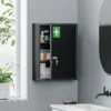 Medisch Kastje Voor Wandmontage Met Slot, 3 laags Stalen Wandkast, 40 X 15 X 53,5 Cm, Zwart