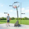 Mobiele Basketbalring, In Hoogte Verstelbaar Van 2,45 3,05 M, Onbreekbaar Achterbord, Handkruk Hoogteverstelling