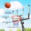 Mobiele Basketbalring, In Hoogte Verstelbaar Van 2,45 3,05 M, Onbreekbaar Achterbord, Handkruk Hoogteverstelling