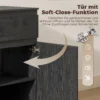 Modern Dressoir, Opbergruimte Dressoir Met 5 Lades, Verstelbaar Rek, Soft close Deur, Hoogglans Zwart