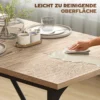 Moderne Rechthoekige Eettafel Voor 6 8 Personen Met Houtlook, 180 X 80 X 75,5 Cm, Natuur