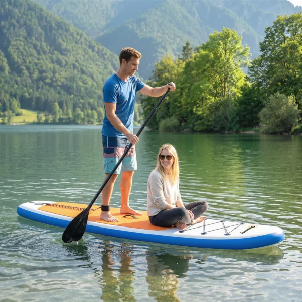 Opblaasbare Stand Up Paddle Board Set 305cm SUP Board Met Aluminium Peddel, Afneembare Vin, Voetriem