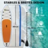 Opblaasbare Stand Up Paddle Board Set 305cm SUP Board Met Aluminium Peddel, Afneembare Vin, Voetriem