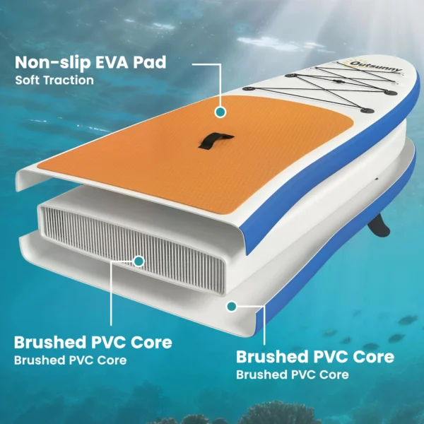 Opblaasbare Stand Up Paddle Board Set 305cm SUP Board Met Aluminium Peddel, Afneembare Vin, Voetriem