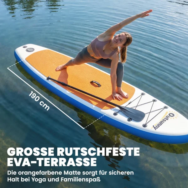 Opblaasbare Stand Up Paddle Board Set 305cm SUP Board Met Aluminium Peddel, Afneembare Vin, Voetriem