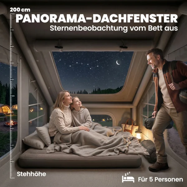 Opblaasbare Tent 5 8 Personen Snelle Opbouw 5000 Mm Waterdicht & Winddicht Met Luchtpomp Schoorsteenopening Dakraam