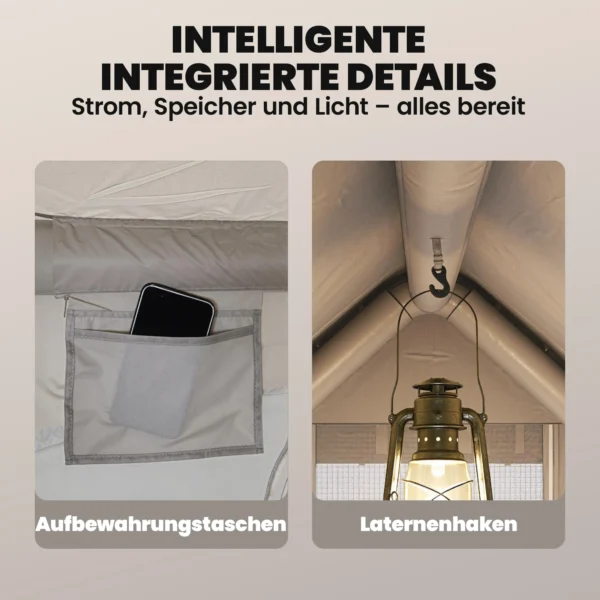 Opblaasbare Tent 5 8 Personen Snelle Opbouw 5000 Mm Waterdicht & Winddicht Met Luchtpomp Schoorsteenopening Dakraam