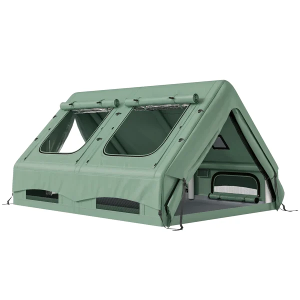 Opblaasbare Tent 8 10 Personen Snelle Opbouw 4 Seizoenen Waterdicht Krasbestendig Tent Met Schoorsteenopening Dakraam