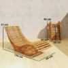 Opklapbare Acaciahouten Zonneligstoel Ergonomisch Tuinligstoel Met S Vorm Lattenontwerp 60 X 156 X 77 Cm