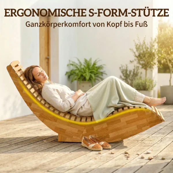 Opklapbare Acaciahouten Zonneligstoel Ergonomisch Tuinligstoel Met S Vorm Lattenontwerp 60 X 156 X 77 Cm