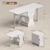 Opklapbare Eettafel Keukentafel Met Opslagruimte Voor 2 4 Personen Klaptafel Voor Kleine Ruimtes Eetkamer 160 X 60 X 75 Cm Wit