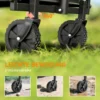 Opvouwbare Bolderwagen Handwagen 360° Tuinwagen Met Verstelbare Handgreep Strandwagen Tot 60 Kg Voor Sport Winkelen Zwart