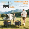 Opvouwbare Bolderwagen Handwagen 360° Tuinwagen Met Verstelbare Handgreep Strandwagen Tot 60 Kg Voor Sport Winkelen Zwart