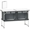 Opvouwbare Campingkeuken Kampeerkast Met Aluminium Frame Opbergvak Werkblad Voor Kamperen Reizen Zilver