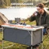 Opvouwbare Campingkeuken Kampeerkast Met Aluminium Frame Opbergvak Werkblad Voor Kamperen Reizen Zilver