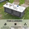 Opvouwbare Campingkeuken Kampeerkast Met Aluminium Frame Opbergvak Werkblad Voor Kamperen Reizen Zilver
