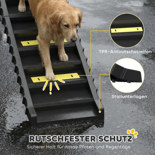 Opvouwbare Hondenloopplank Hondentrap Auto & SUV Antislip Hondenautoloopplank Voor Grote & Kleine Dieren Tot 68 Kg 154x40cm Zwart