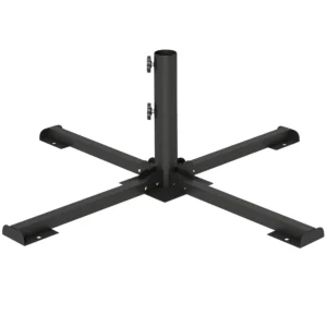 Opvouwbare Parasolvoet Met Buisdiameter Van 38 En 48 Mm, Kruisvoet Voor Zonneschermen, Donkergrijs