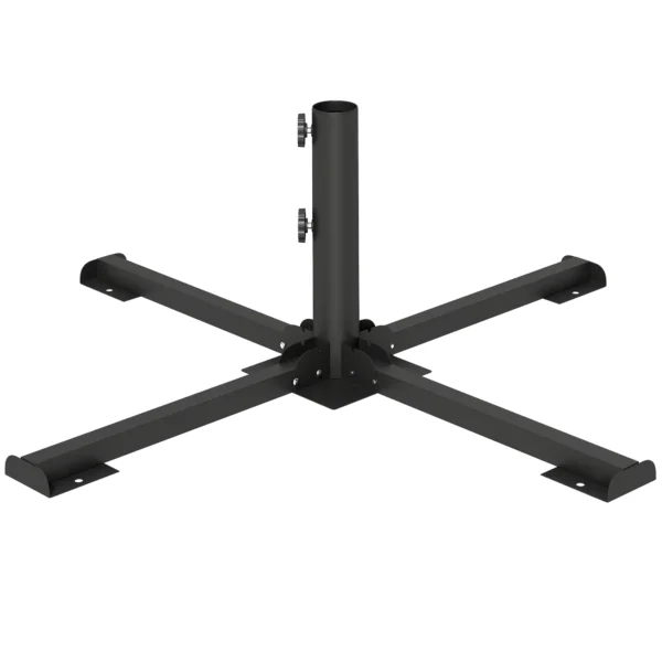 Opvouwbare Parasolvoet Met Buisdiameter Van 38 En 48 Mm, Kruisvoet Voor Zonneschermen, Donkergrijs