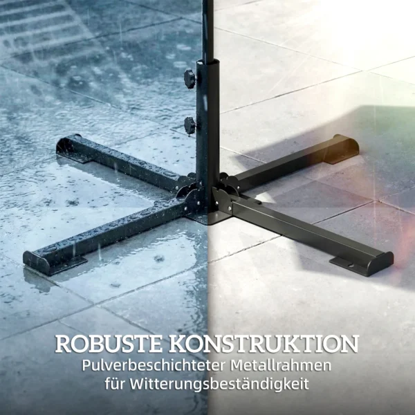 Opvouwbare Parasolvoet Met Buisdiameter Van 38 En 48 Mm, Kruisvoet Voor Zonneschermen, Donkergrijs