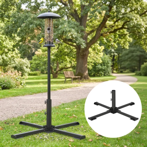 Opvouwbare Parasolvoet Met Buisdiameter Van 38 En 48 Mm, Kruisvoet Voor Zonneschermen, Donkergrijs