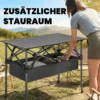 Opvouwbare Rolbare Picknicktafel Draagbare Campingtafel Met Netopslag En Draagtas Voor Buitengebruik, Zwart