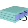 Opvouwbare Trainingsmat Met Handvat, Sportmat Voor Yoga En Fitness, Synthetische Hoes, 180 X 60 X 5 Cm, Groen+paars