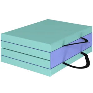 Opvouwbare Trainingsmat Met Handvat, Sportmat Voor Yoga En Fitness, Synthetische Hoes, 180 X 60 X 5 Cm, Groen+paars