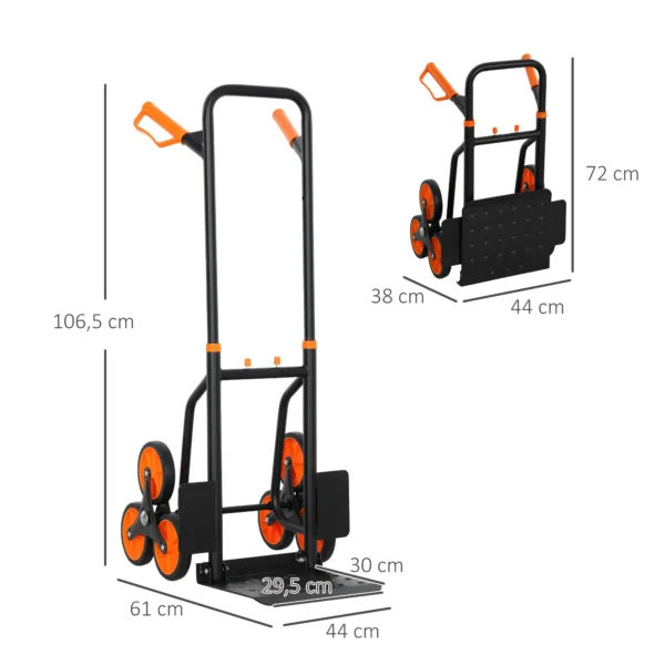 Opvouwbare Traploper Steekwagen Transportkar Met Stalen Frame Max. 120kg