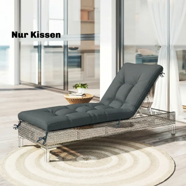 Palletkussen Afneembaar Zitkussen Met Bevestigingsbanden Palletkussen Voor De Meeste Ligstoelen 198x65x13cm Donkergrijs